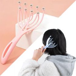 hand held scalp and neck massager, nine claw steel ball head massager, five finger relaxation tool for hair growth