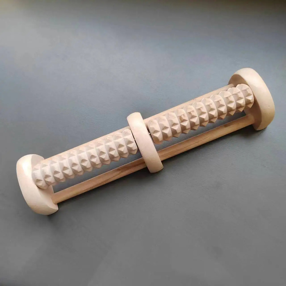 Solid Wood Foot And Leg Massager Foot Sole Roller Type Acupoint Ball For Plantar Fasciitis Portable 8