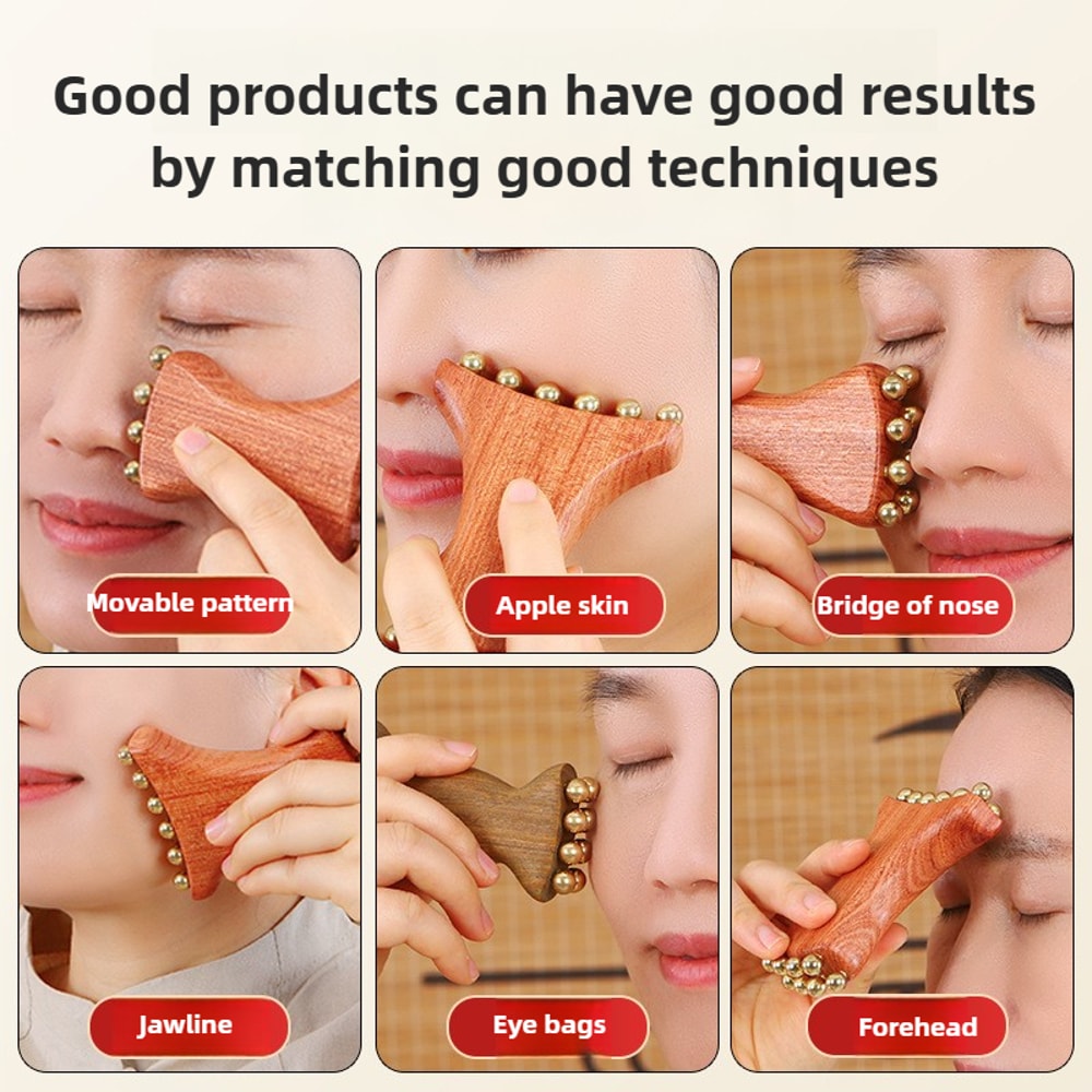 Lymphatic Detox Face Massager Radiant Skin Savior Natural Copper And Wood Beauty Tool Firms Jawline 4