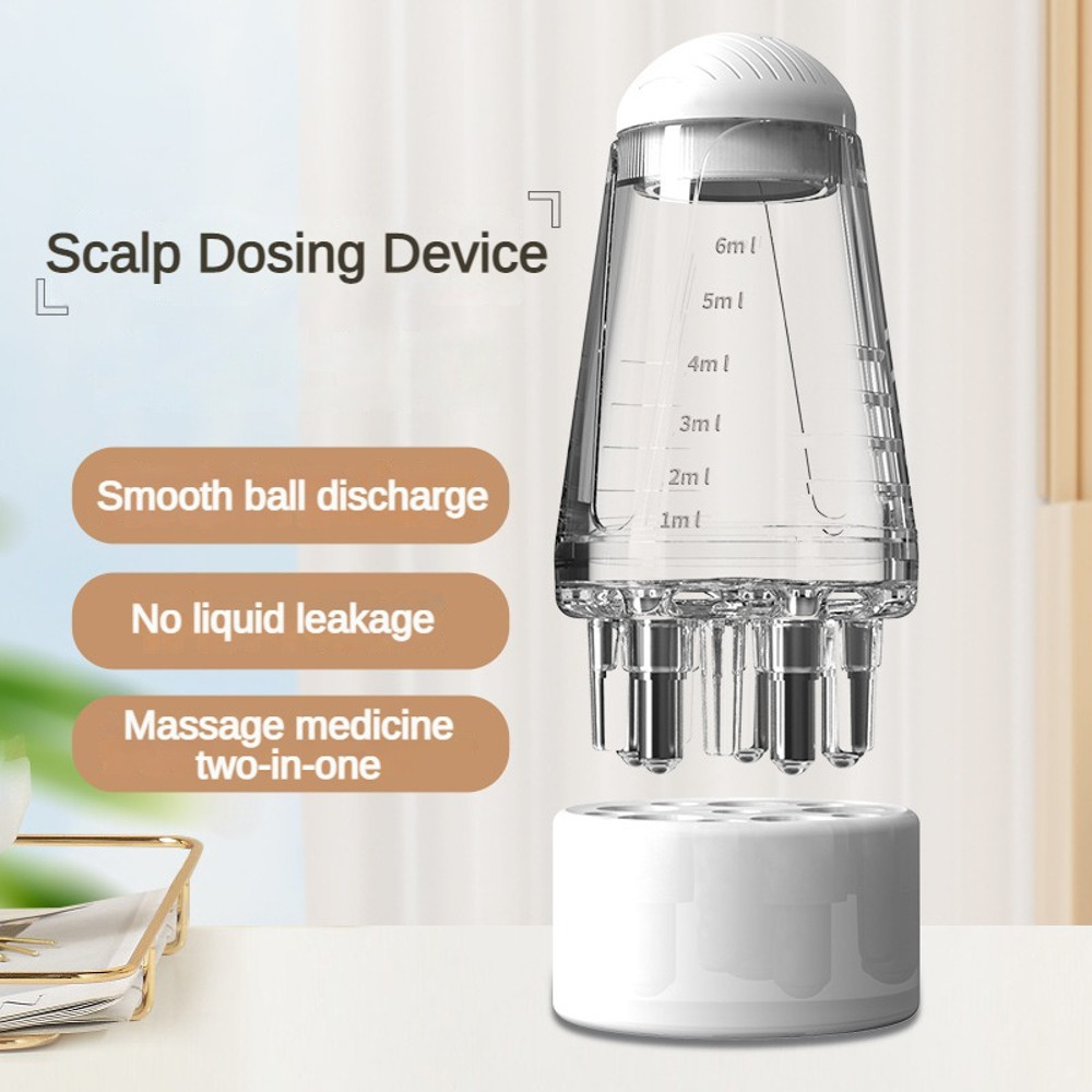 Hair Growth Essence Applicator, Scalp Massage Ball Head, Minoxidil Liquid Delivery, Precision Guide Comb