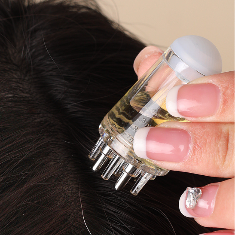 Hair Growth Essence Applicator, Scalp Massage Ball Head, Minoxidil Liquid Delivery, Precision Guide Comb