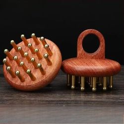 sandalwood meridians fine tooth comb, head meridians massage comb, guasha scalp massage brush, relax body massager