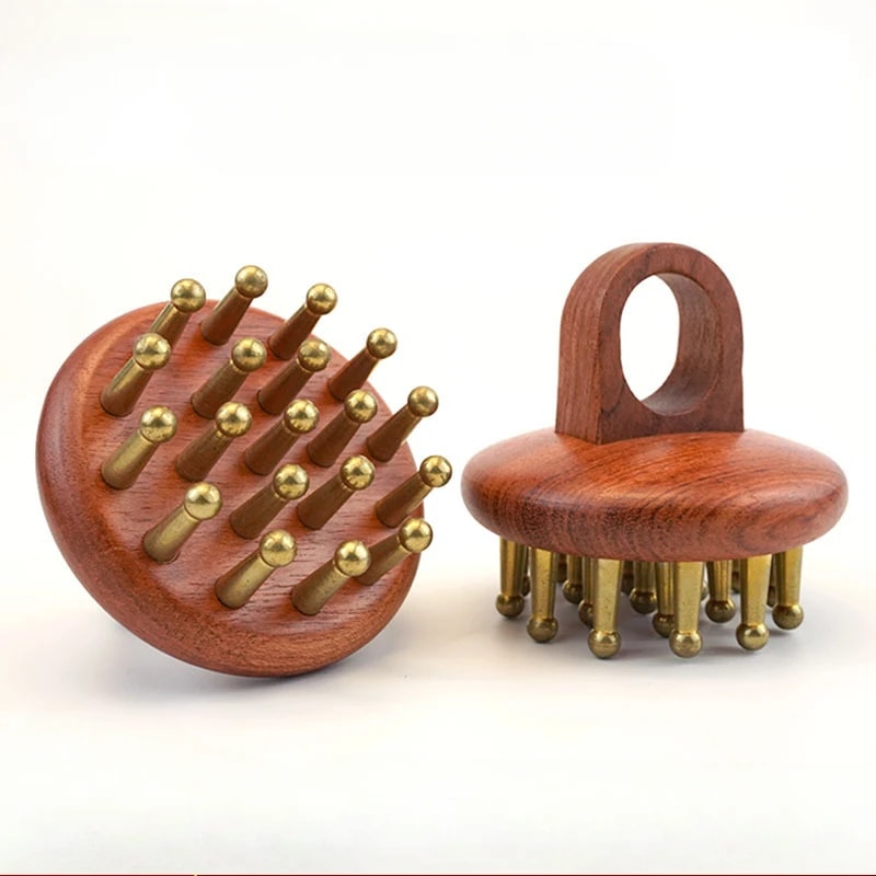 Sandalwood Meridians Fine Tooth Comb, Head Meridians Massage Comb, Guasha Scalp Massage Brush, Relax Body Massager