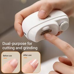 electric nail clippers 2 in 1, anti splash nail trimmer for baby finger, toe scissors pedicure, thick nails cutter tools