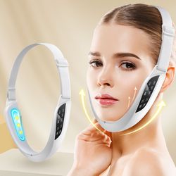 facial lifting massager, electric v face slimming device, 6 modes, 8 intensity levels, ems micro current, skin care tool