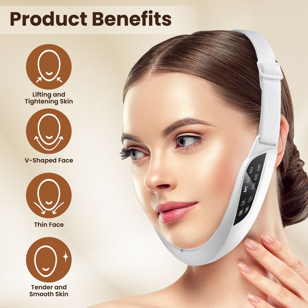 Facial Lifting Massager Electric V Face Slimming Device 6 Modes 8 Intensity Levels EMS Micro Curren 5