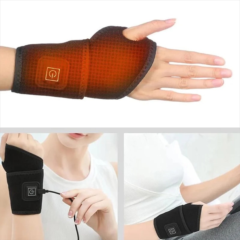 Adjustable Breathable Wrist Support Electrically Heated Brace Black Strap Hand Joint Protection For 2