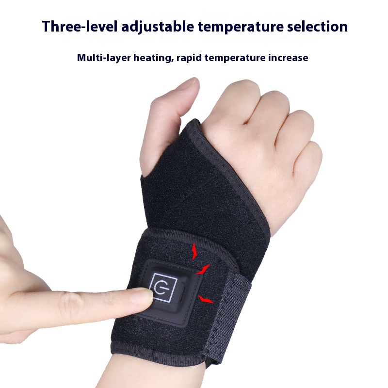 Adjustable Breathable Wrist Support Electrically Heated Brace Black Strap Hand Joint Protection For 3