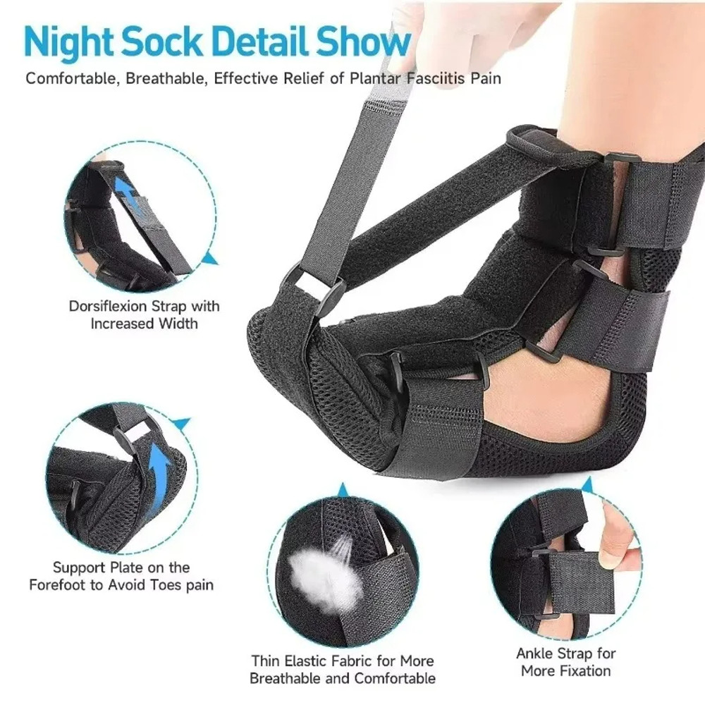 Adjustable Night Foot Splint Comfortable Support Sock Plantar Fascia Relief Achilles Tendon 0