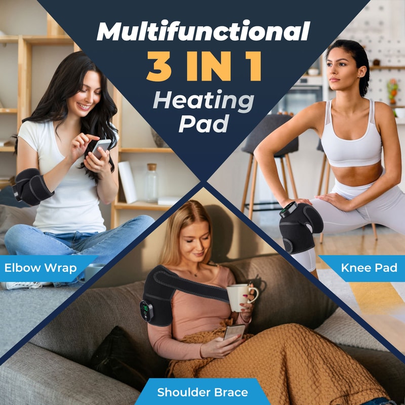 Electric Knee Heating Pad Wireless Heating Knee Brace Hot Compress Physiotherapy Arthritis Relief E 1