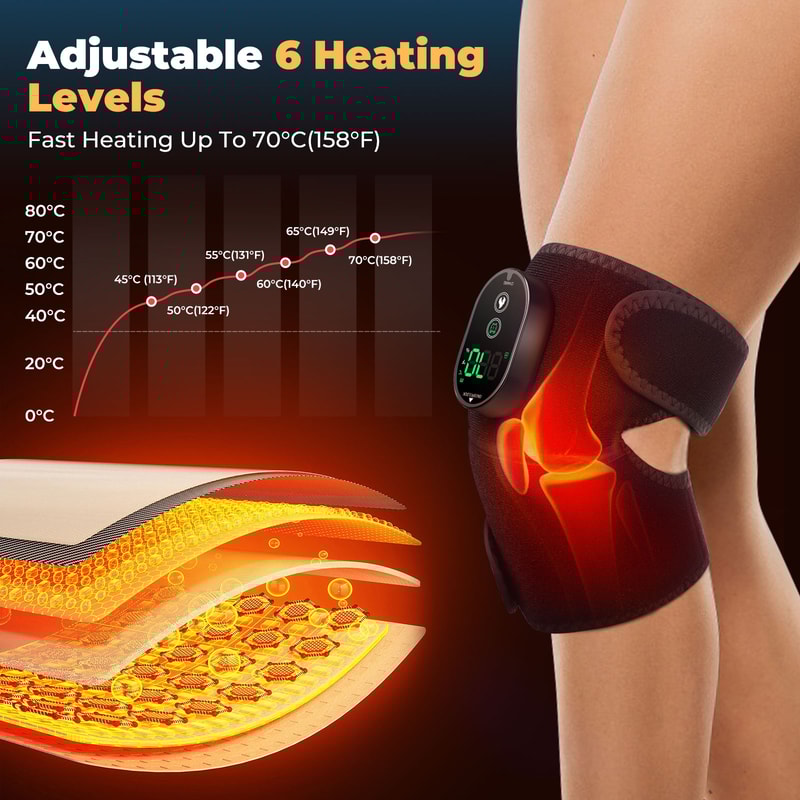 Electric Knee Heating Pad Wireless Heating Knee Brace Hot Compress Physiotherapy Arthritis Relief E 2