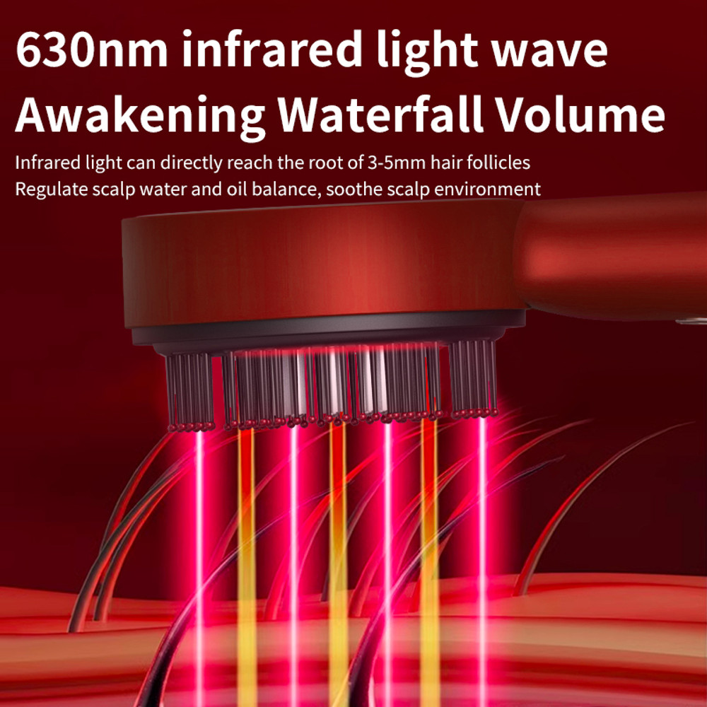 Red Light Therapy Hair Growth Massage Scalp Brush Electric Vibration Massage Comb Anti Hair Loss Li 1