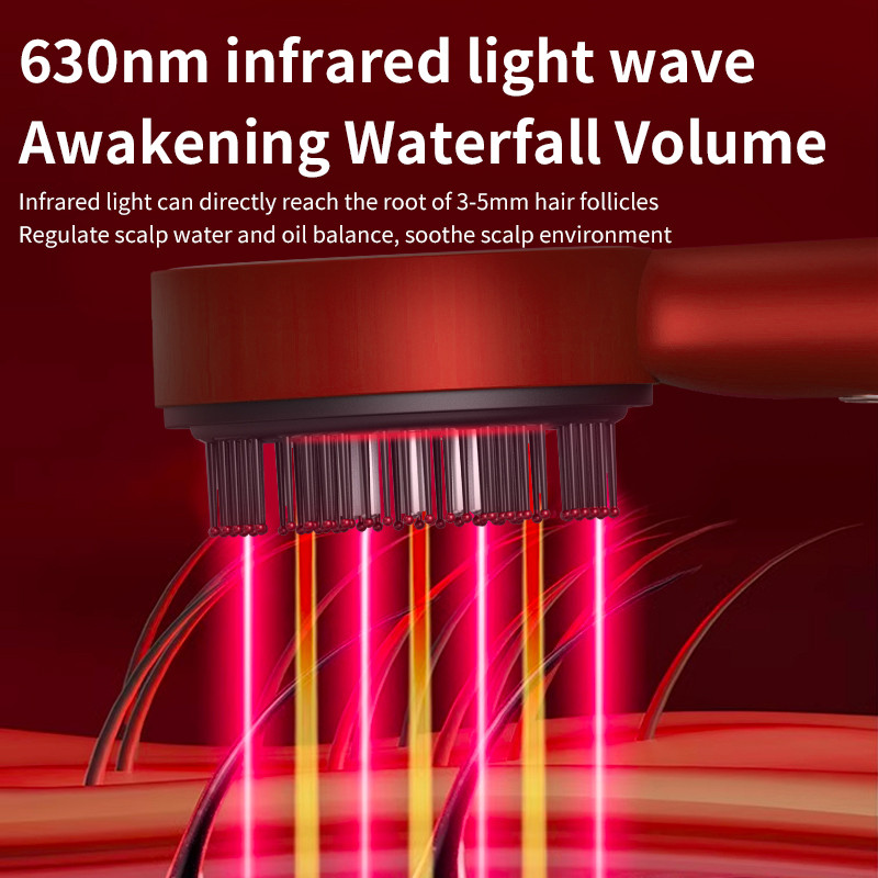 Red Light Therapy Hair Growth Massage Scalp Brush Electric Vibration Massage Comb Anti Hair Loss Li 1