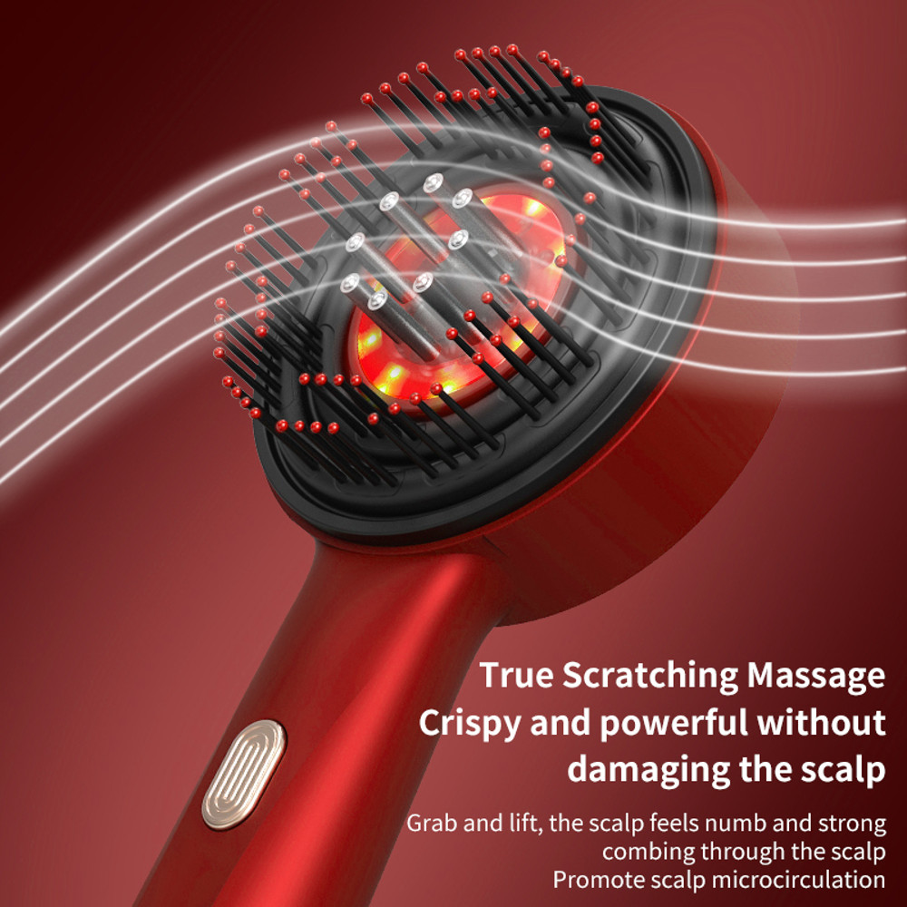 Red Light Therapy Hair Growth Massage Scalp Brush Electric Vibration Massage Comb Anti Hair Loss Li 3
