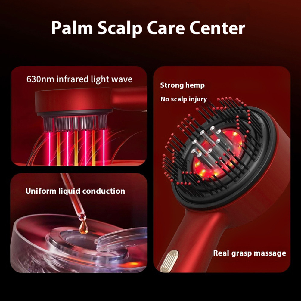 Red Light Therapy Hair Growth Massage Scalp Brush Electric Vibration Massage Comb Anti Hair Loss Li 5