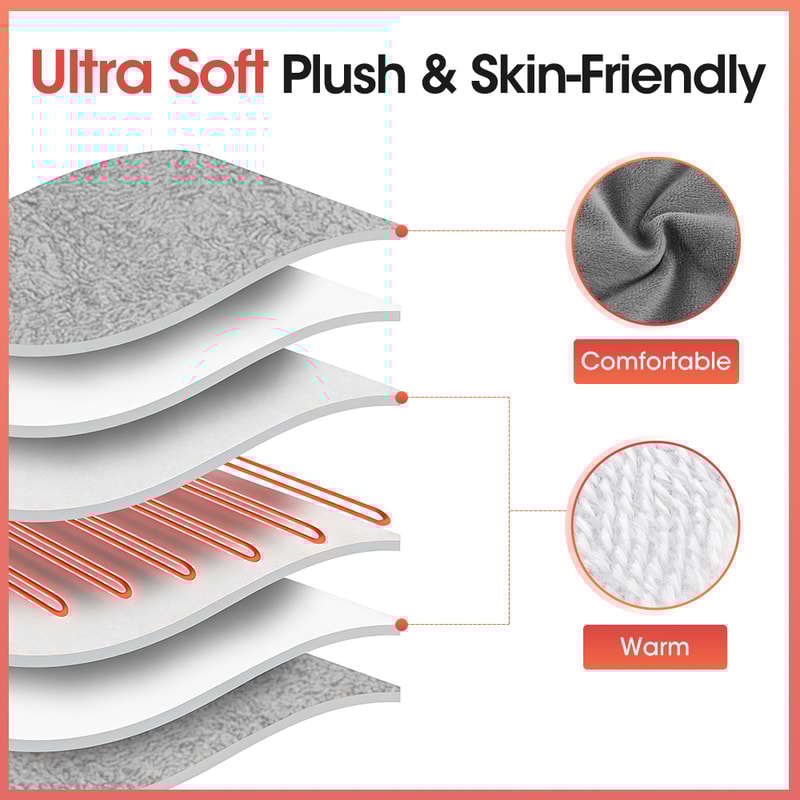 Soft Plush Electric Heating Foot Pad, Portable Warm Foot Mat, Constant Temperature, USB Plug and Play, Detachable Cover
