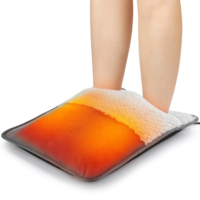 Soft Plush Electric Heating Foot Pad, Portable Warm Foot Mat, Constant Temperature, USB Plug and Play, Detachable Cover