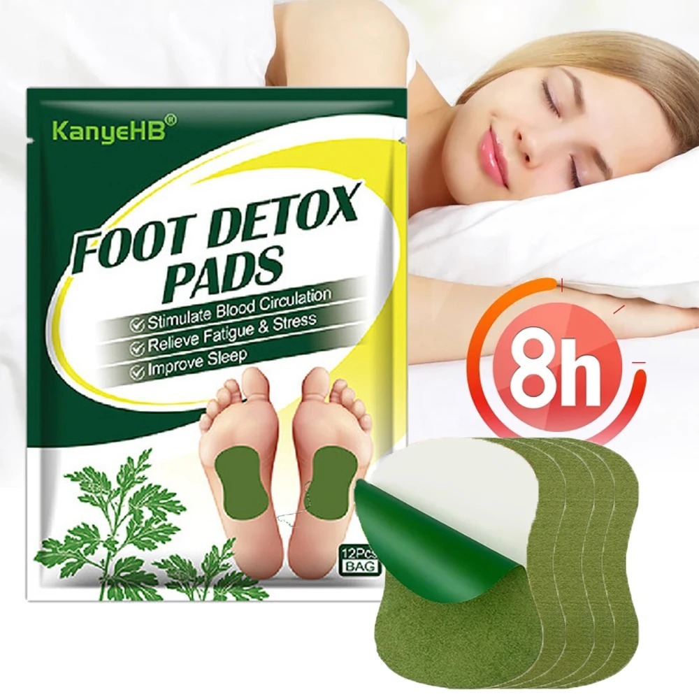 Detox Foot Care Patch 12Pcs Natural Herbal Wormwood Weight Loss Relaxation Stress Relief Deep Clean 3