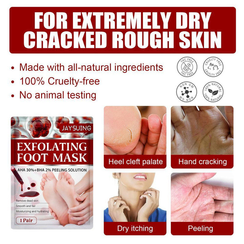 Moisturizing Foot Exfoliating Mask, Exfoliating Foot Care Tool, Dead Skin Remover, Smooth Soft Feet