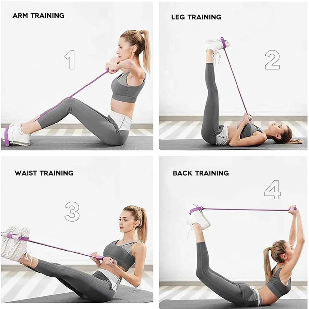 Resistance Band Multi Function Tension Rope, 6 Tube Elastic Yoga Pedal Puller, Fitness Bands 6-Tube Elastic For Abdomen