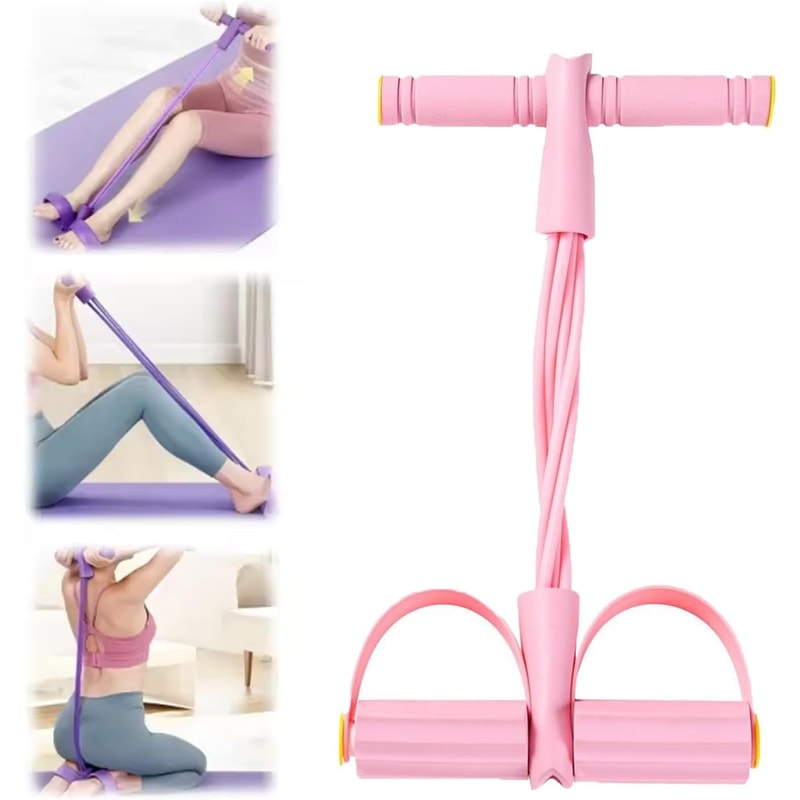 Resistance Band Multi Function Tension Rope, 6 Tube Elastic Yoga Pedal Puller, Fitness Bands 6-Tube Elastic For Abdomen