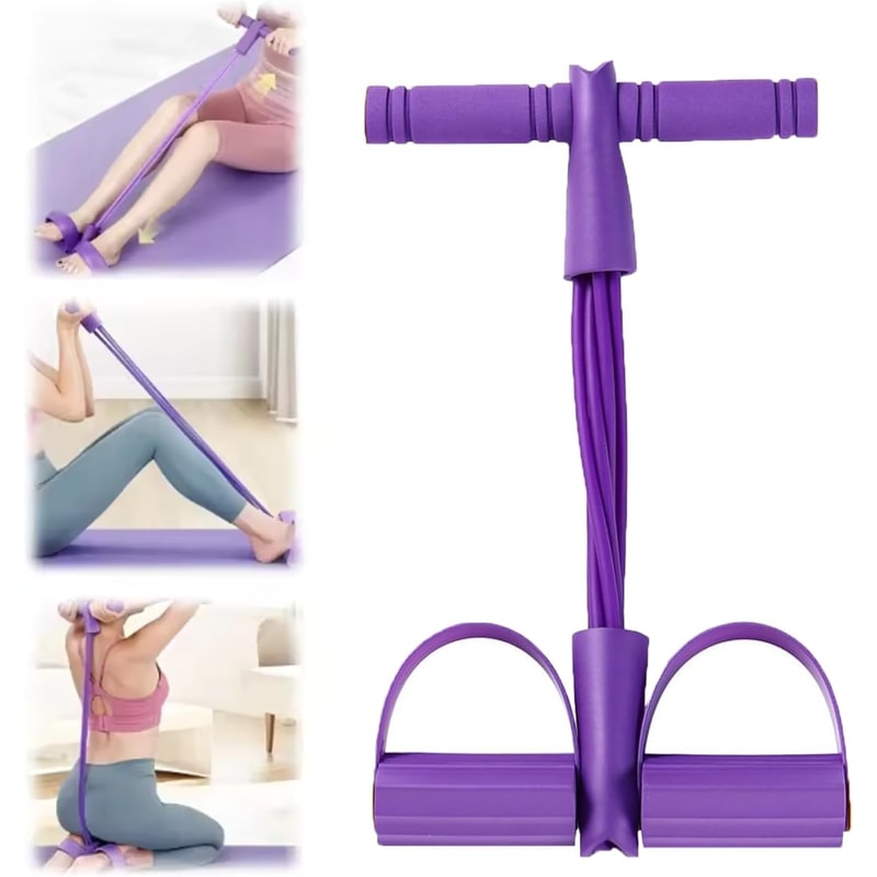 Resistance Band Multi Function Tension Rope, 6 Tube Elastic Yoga Pedal Puller, Fitness Bands 6-Tube Elastic For Abdomen