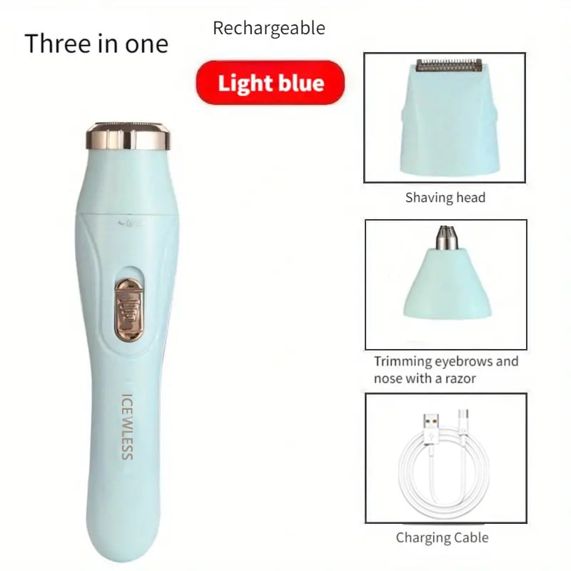 USB Rechargeable Nose Hair Trimmer, 3-in-1 Hair Removal Set, Underarm, Leg, Nose Hair Removal Device