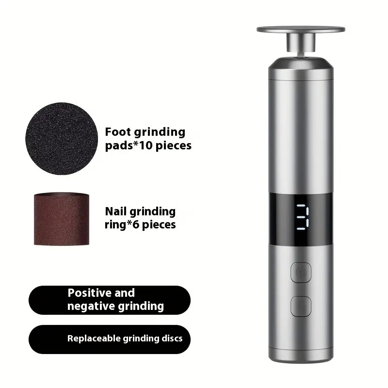 LCD display screen, 3-speed speed adjustment, foot and hand care, 16 interchangeable heads for home, fast charging