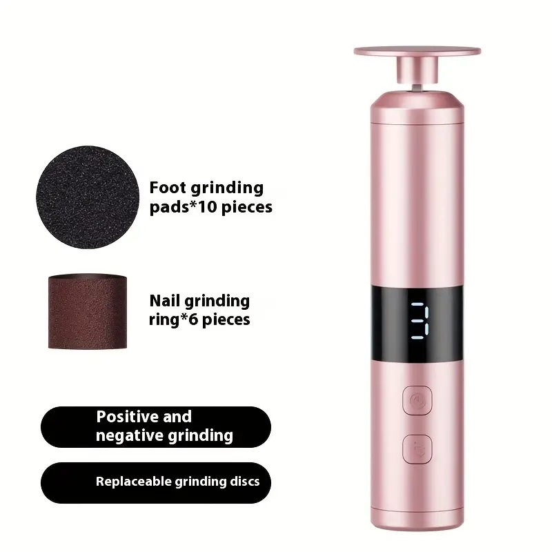 LCD display screen, 3-speed speed adjustment, foot and hand care, 16 interchangeable heads for home, fast charging