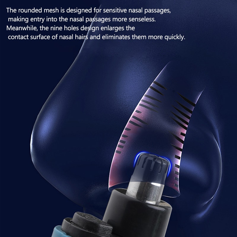 Portable electric nose clipper USB rechargeable, 150mAh lithium battery, mini compact design fast charging USB interface