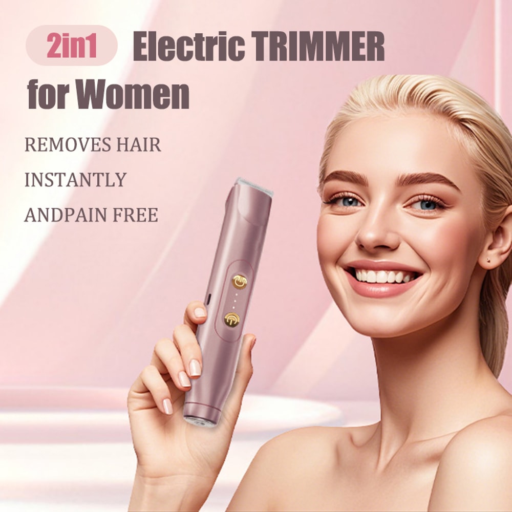 2in1 Electric Shaver Women Body Hair Shaving Dual Head Design Private Hair Armpit And Leg Hair Remo 1