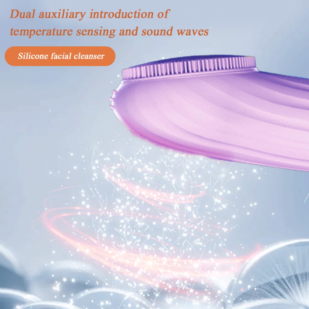 Ultrasonic Vibration Silicone Facial Cleanser, Intelligent Multifunctional Electric Facial Brush, Magnetic Charging