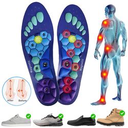 medical magnetic therapy insoles, 1 pair magnet insole, sports shoe pad, anti-fatigue, breathable, body detox