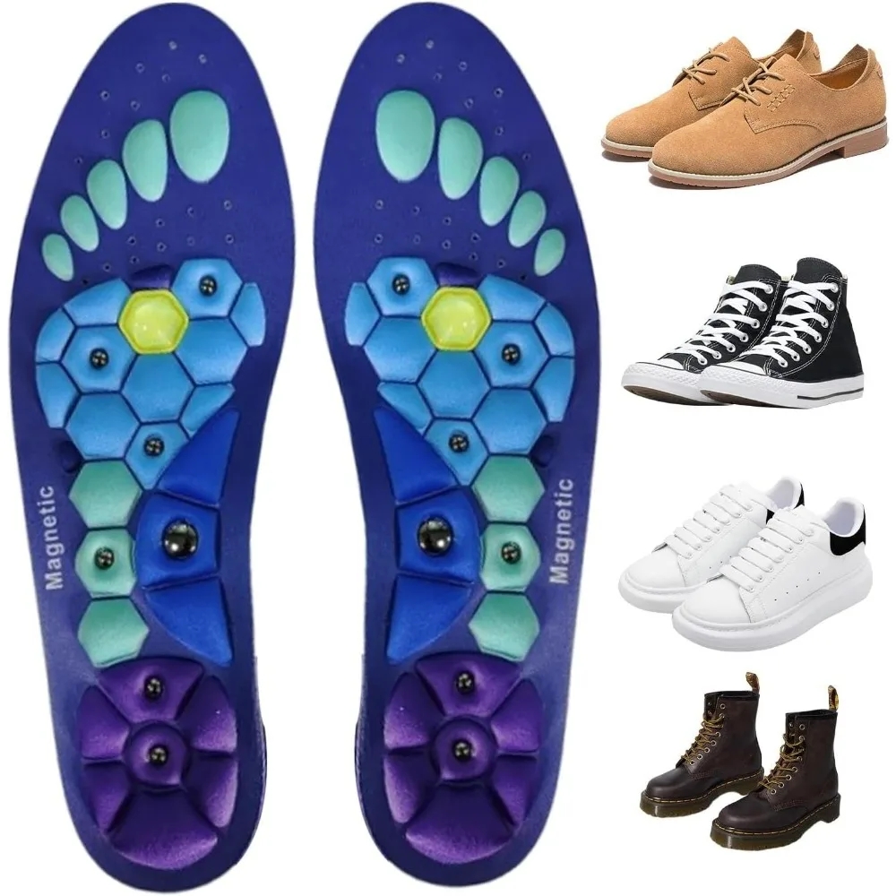 Medical Magnetic Therapy Insoles, 1 Pair Magnet Insole, Sports Shoe Pad, Anti-fatigue, Breathable, Body Detox
