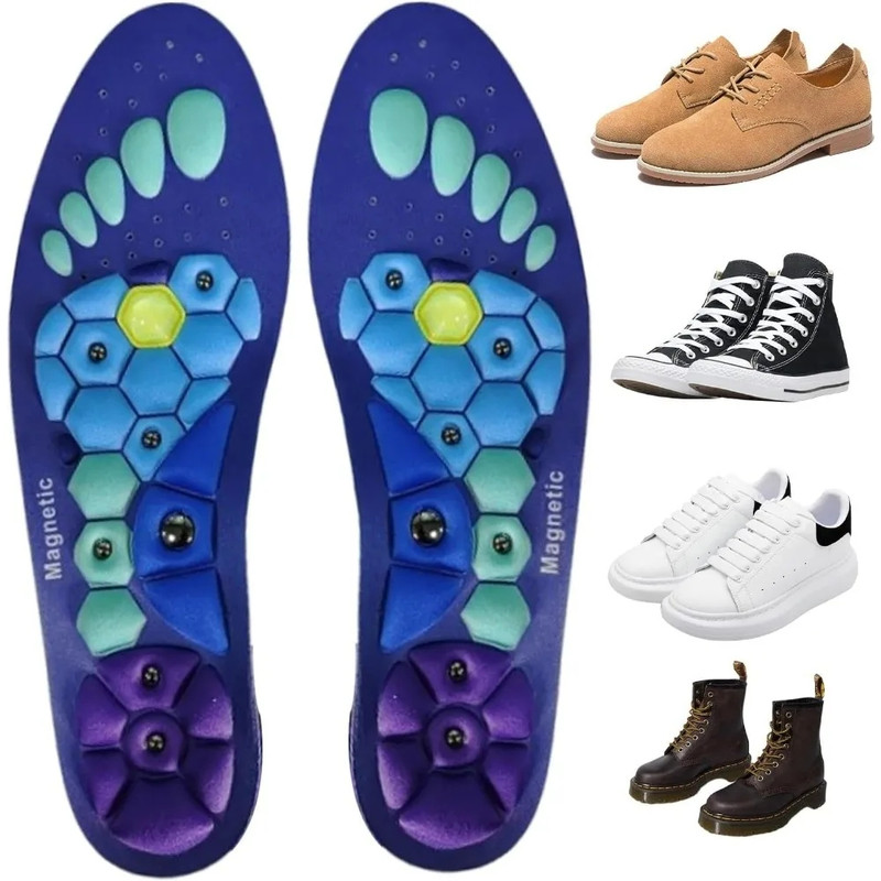 Medical Magnetic Therapy Insoles, 1 Pair Magnet Insole, Sports Shoe Pad, Anti-fatigue, Breathable, Body Detox