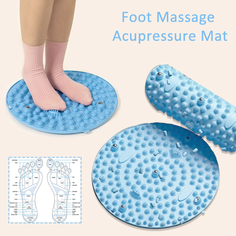 Reflexology Acupressure Mat, Foot Yoga Massage Board, Toe Pressure Plate, Meridian Jogging Massage Pad, Stone Therapy