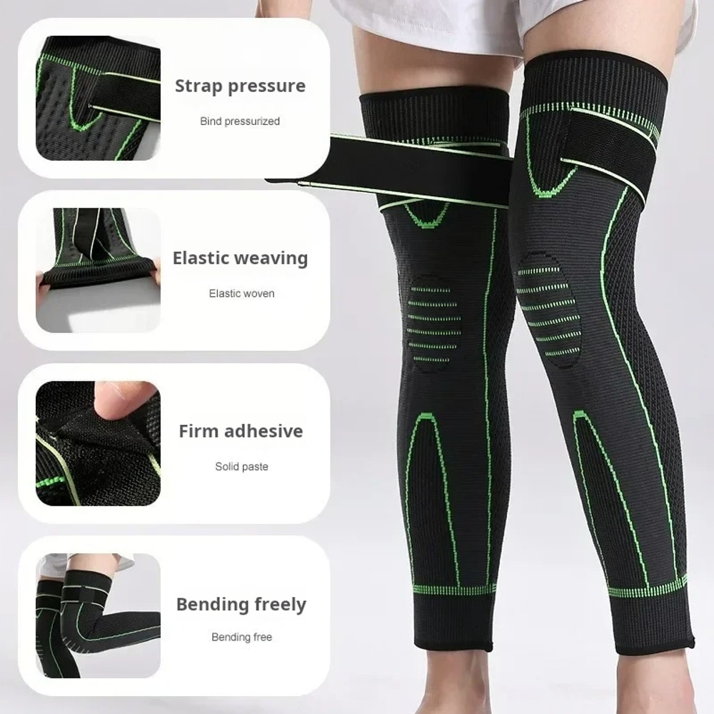 Long Compression Knee Pads Elastic Stripe Sleeve Sport Brace Support Warm Kneepad Protector Volleyb 2