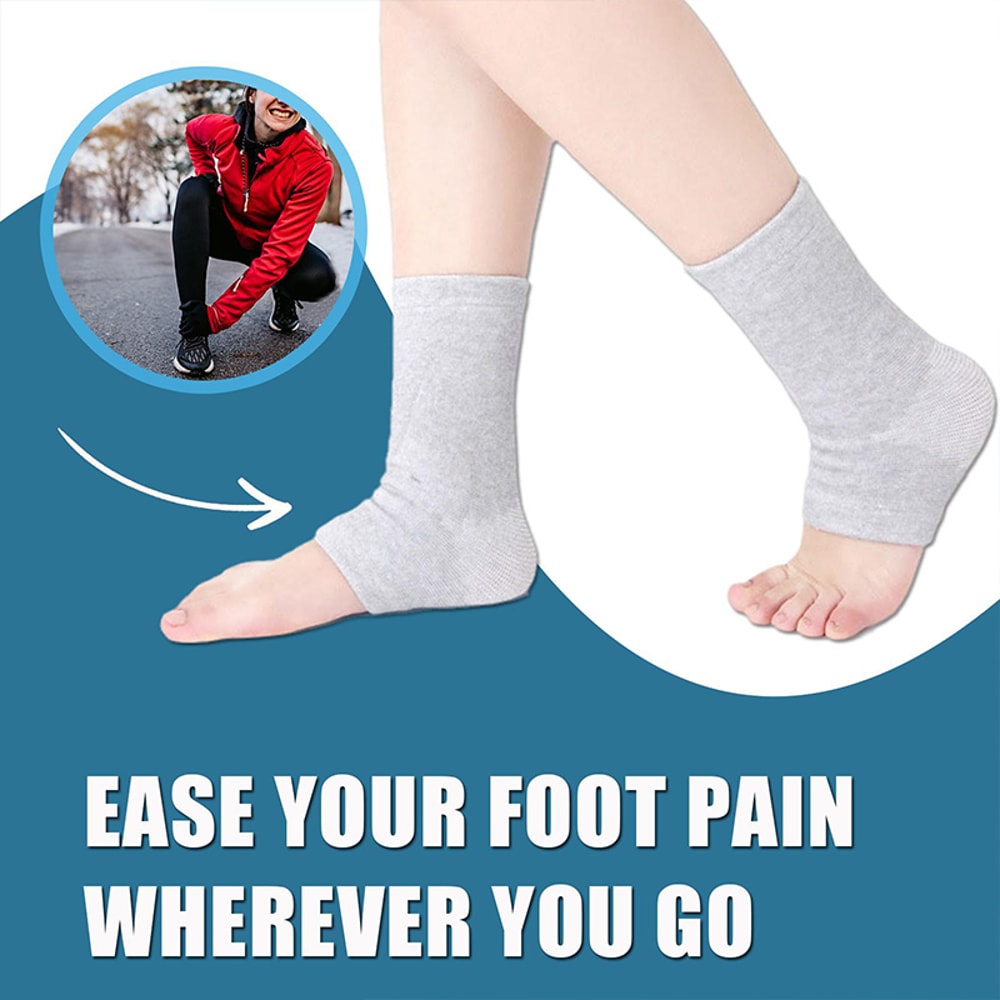 Anti Fatigue Bamboo Charcoal Fiber Foot Sleeves, Pain Relief, Compression Arch and Heel Support