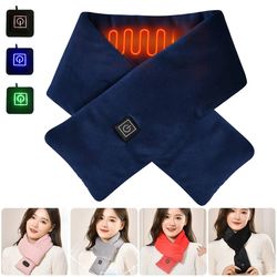 electric neck warmer, usb heating scarf, adjustable 3 gear temperature, soft fleece wrap, washable, warm comfort