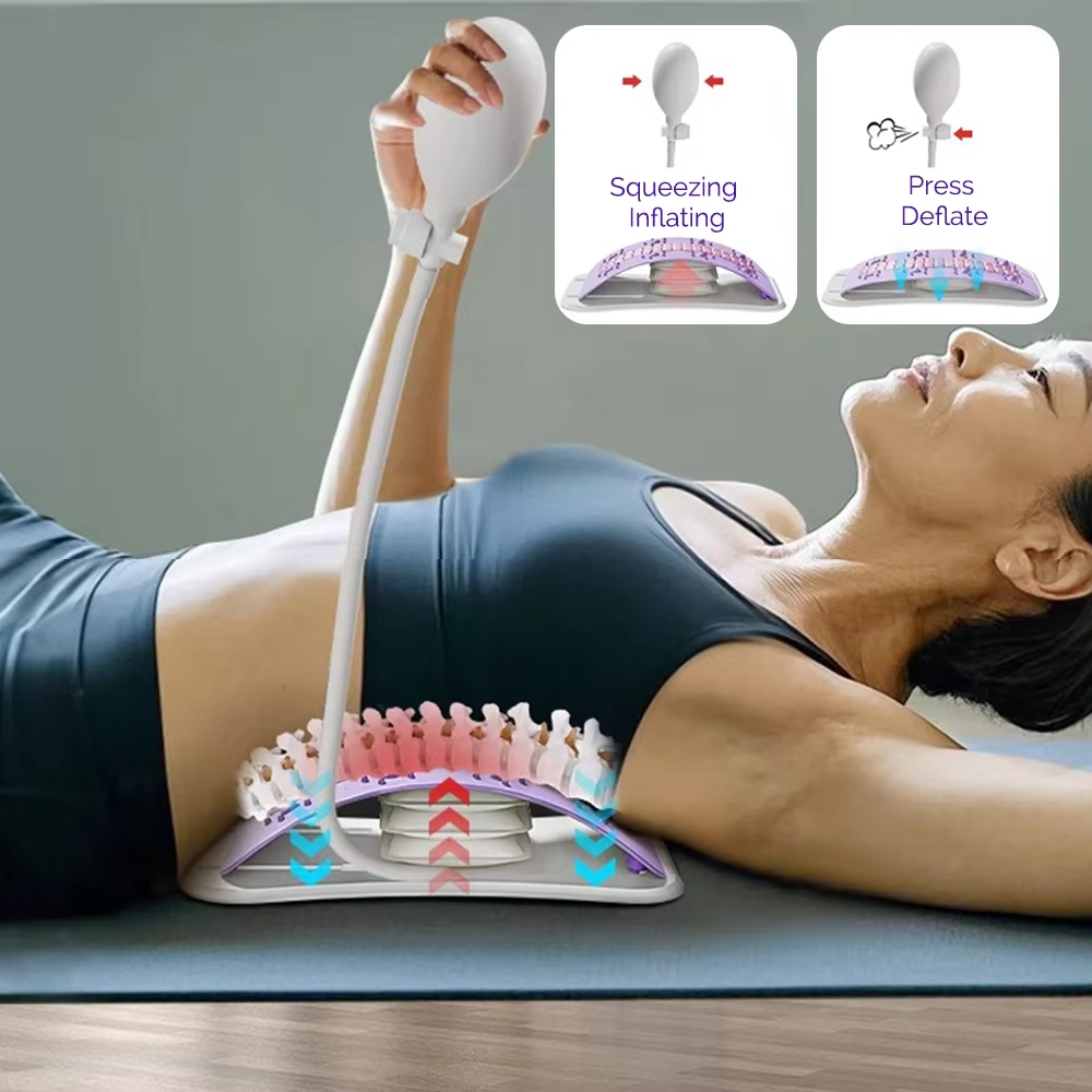 Adjustable Lumbar Traction Device Ergonomic Spine Board Acupressure Back Massager Back Stretcher Fo 3