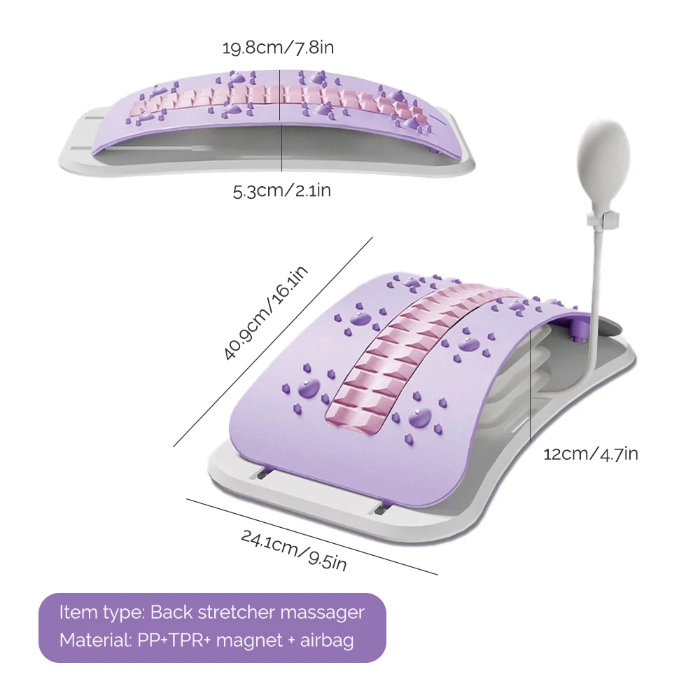 Adjustable Lumbar Traction Device Ergonomic Spine Board Acupressure Back Massager Back Stretcher Fo 5