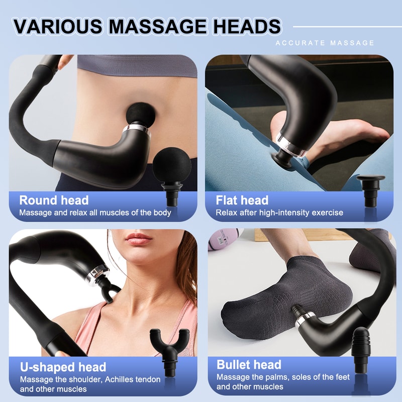 High Frequency Vibration Massage Gun Fascia Gun With Bent Handle Muscle Relaxation Back And Neck Ma 1