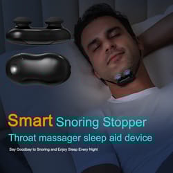 snoring solution throat massager, smart anti snoring device, stop snore sleep apnea aid, comfortable sleep device