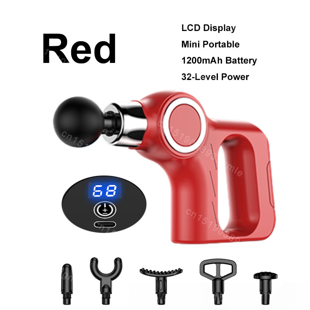 Deep Tissue Massage Gun Mini Massage Fascia Gun Muscle Massager 30 Speeds 6 Head Attachments For Ba 5