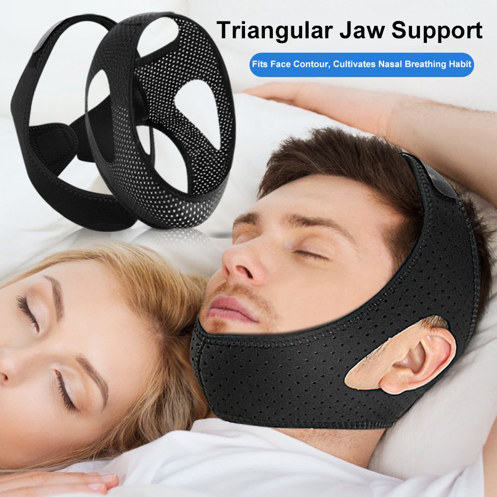 Adjustable Anti Snore Chin Strap Breathable Jaw Strap Sleep Aid Mouth Closed Anti Snoring Breathing 0