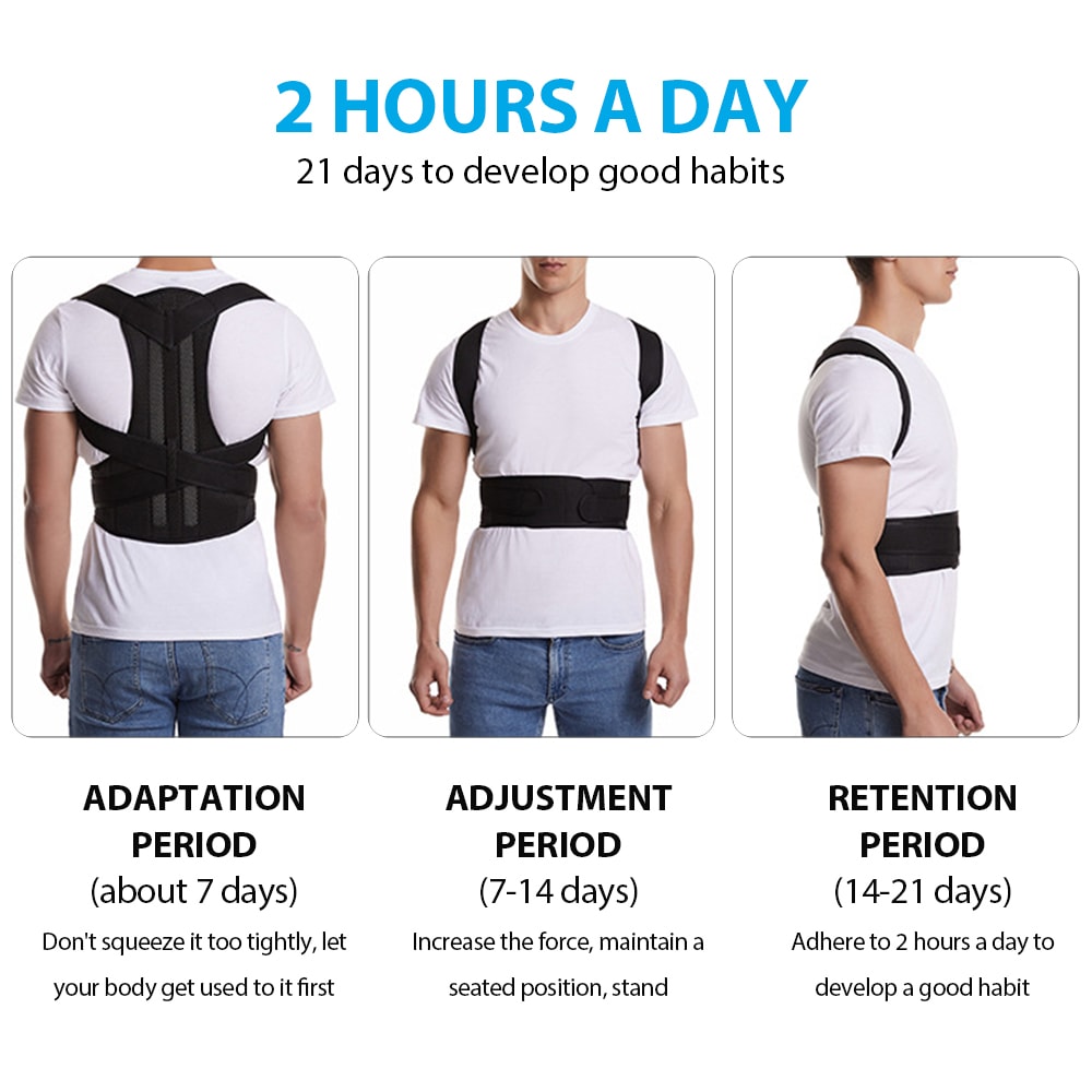Adjustable Shoulder Posture Support for Women and Men, Back Brace Posture Corrector Belt, Back Lumbar Support