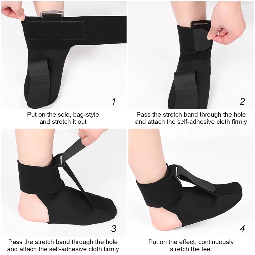 Adjustable Dorsal Drop Foot Orthopedic Brace, Plantar Fasciitis Splint Sock Comfortable Foot Drop Orthosis Night Support