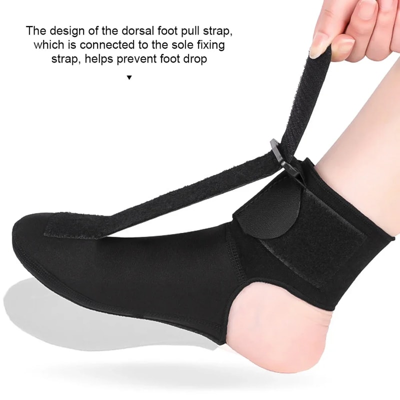 Adjustable Dorsal Drop Foot Orthopedic Brace, Plantar Fasciitis Splint Sock Comfortable Foot Drop Orthosis Night Support