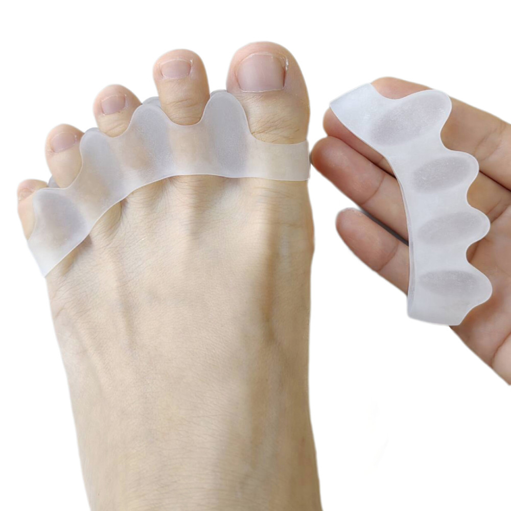 Silicone Toe Separators 1Pair, Bunion Adjuster Gel Corrector Splitter, Foot Pain Relief Thumb Valgus Protector
