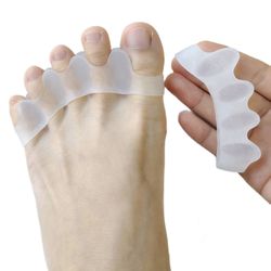 silicone toe separators 1pair, bunion adjuster gel corrector splitter, foot pain relief thumb valgus protector
